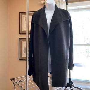 Tahari black and charcoal gray wool cardigan.  Size Small
